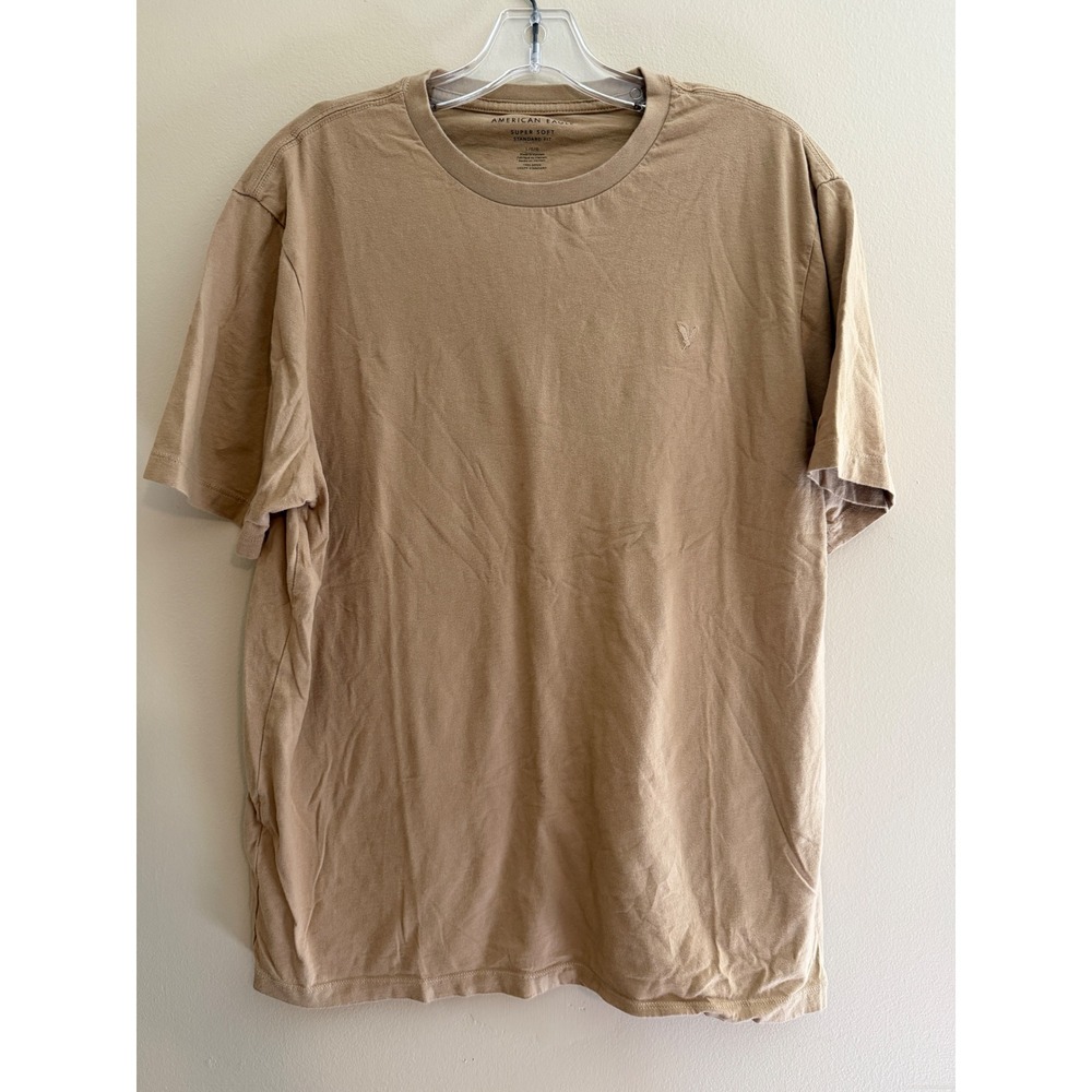 American Eagle Super Soft Standard Fit Tan Khaki Short Sleeve T-Shirt Mens Large